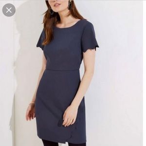 LOFT Wrap Scalloped Dress